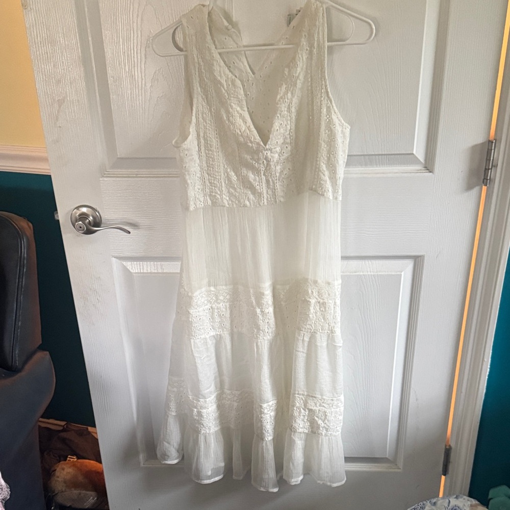 Sundance Cream Lace Midi Dress